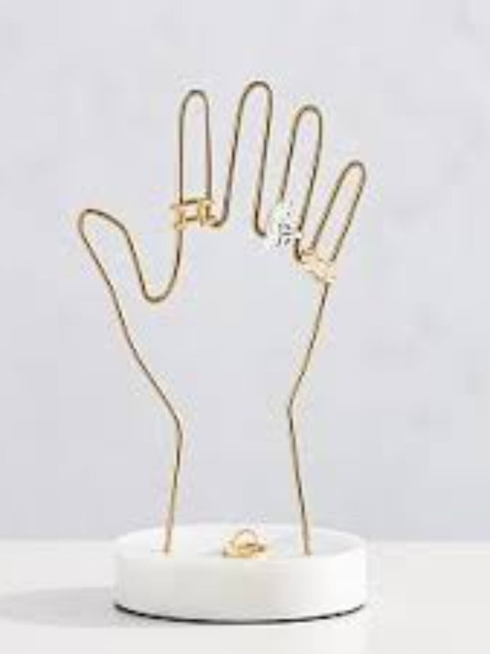Pottery Barn Teen Marble Base Gold Hand Jewelry Holder